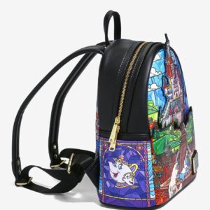 Loungefly Disney Beauty and The Beast Stained Glass Castle Mini Backpack