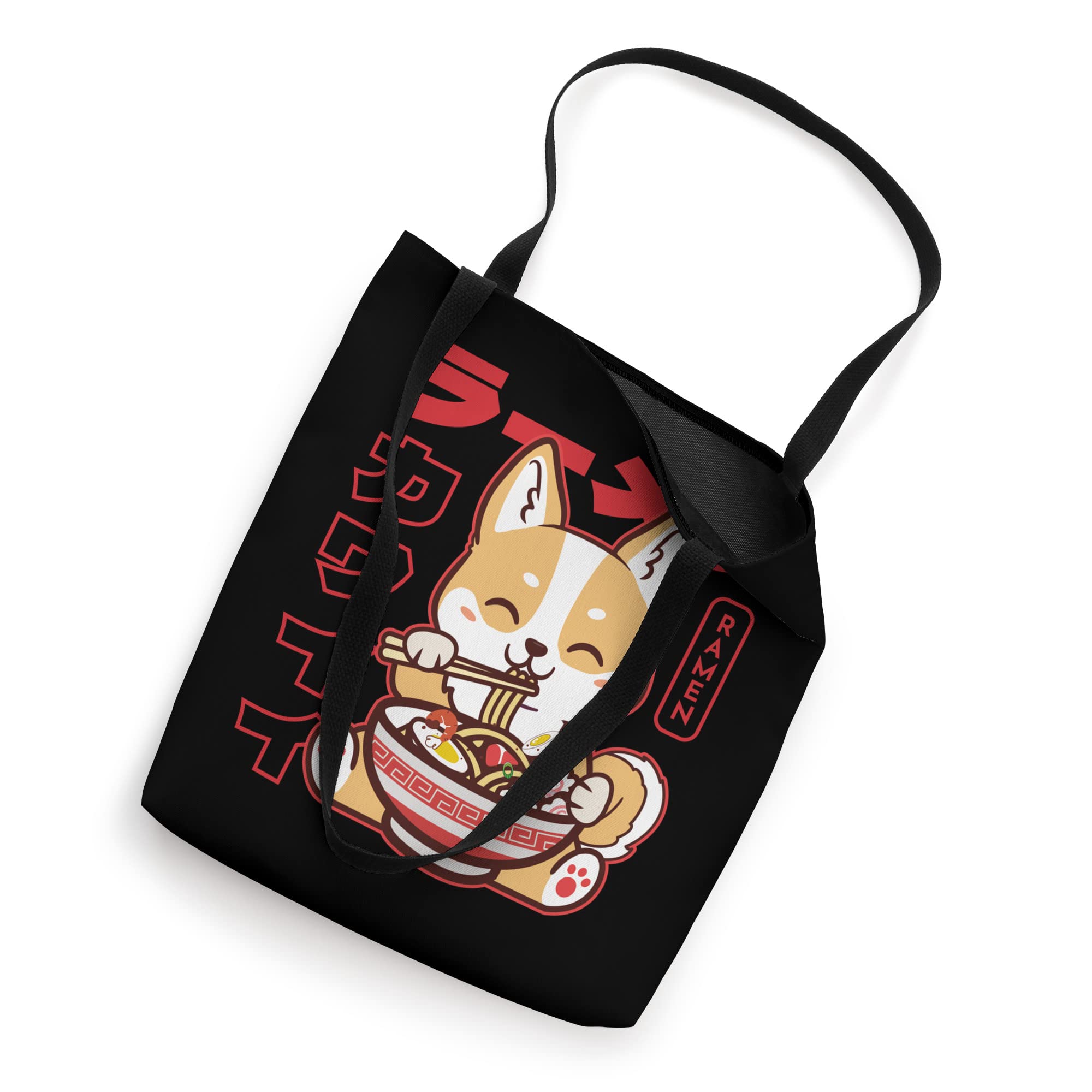 Kawaii Corgi Eating Ramen Cute Corgi and Ramen Lovers Tote Bag