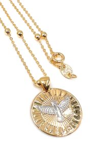 fwj 18k gold plated holy spirit pendant necklace for women religious jewelry