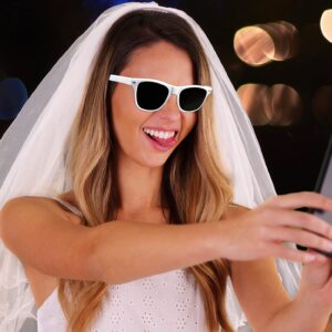 TheGag White Sunglasses Bulk- (Pack of 36) Wedding Bridal Party Sunglasses Bulk Party Favors Pack Women-Men