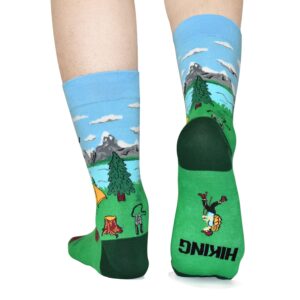 Funny Hiking Socks for Men, Novelty Birthday Gifts for Hiker, I'd Rather Be Hiking Socks Medium