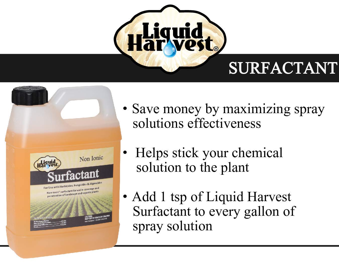 Liquid Harvest Lazer Blue Spray Pattern Indicator 32 oz, Surfactant 32 oz, and Mesotrione 32 oz Bundle for Effective Weed Control