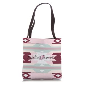 hopeless romantic aztec design tote bag