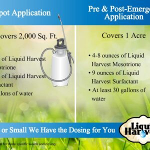 Liquid Harvest Surfactant 8 oz and Mesotrione 8 oz Bundle for Effective Lawn & Turf Grass Weed Control