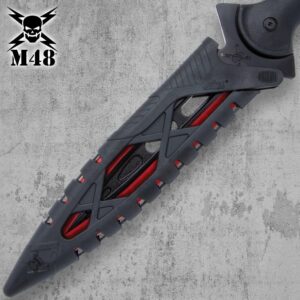 M48 Kommando Red Talon Survival Spear | Practical Tool for Survival | 8” Cast Stainless Steel Blade | Red Haze Finish | Fiberglass Reinforced Handle | Vortec Blade Sheath | 44 1/8” Overall