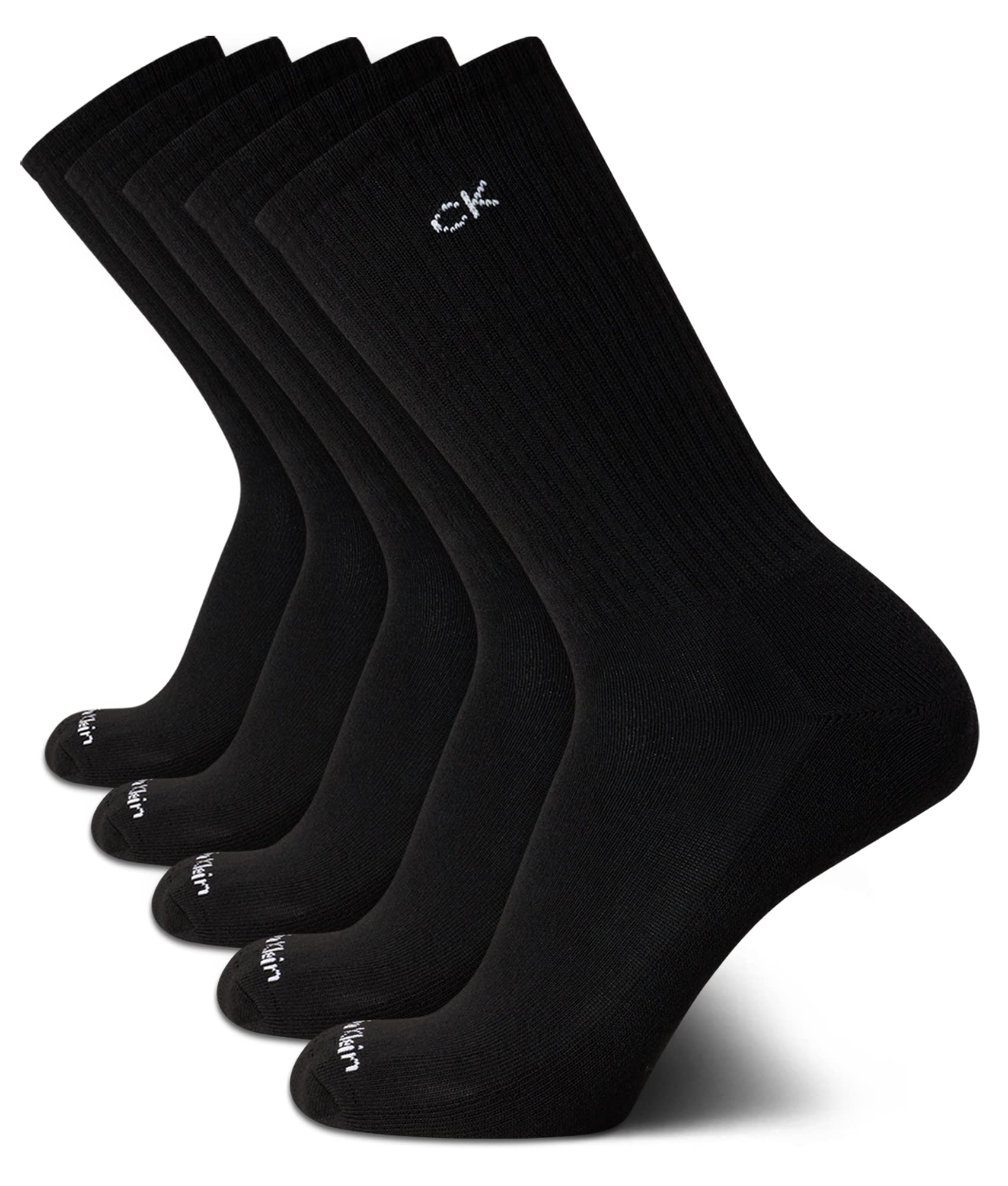 Calvin Klein Men's Athletic Socks - Cushion Crew Socks (5 Pack), Size 7-12, Black