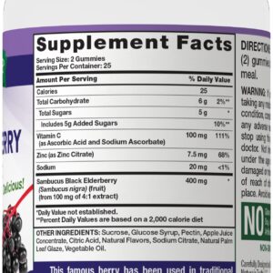 Nature's Truth Sambucus Black Elderberry Gummies 50 + 30% Free = 65 Count(Pack of 3) Total 1953