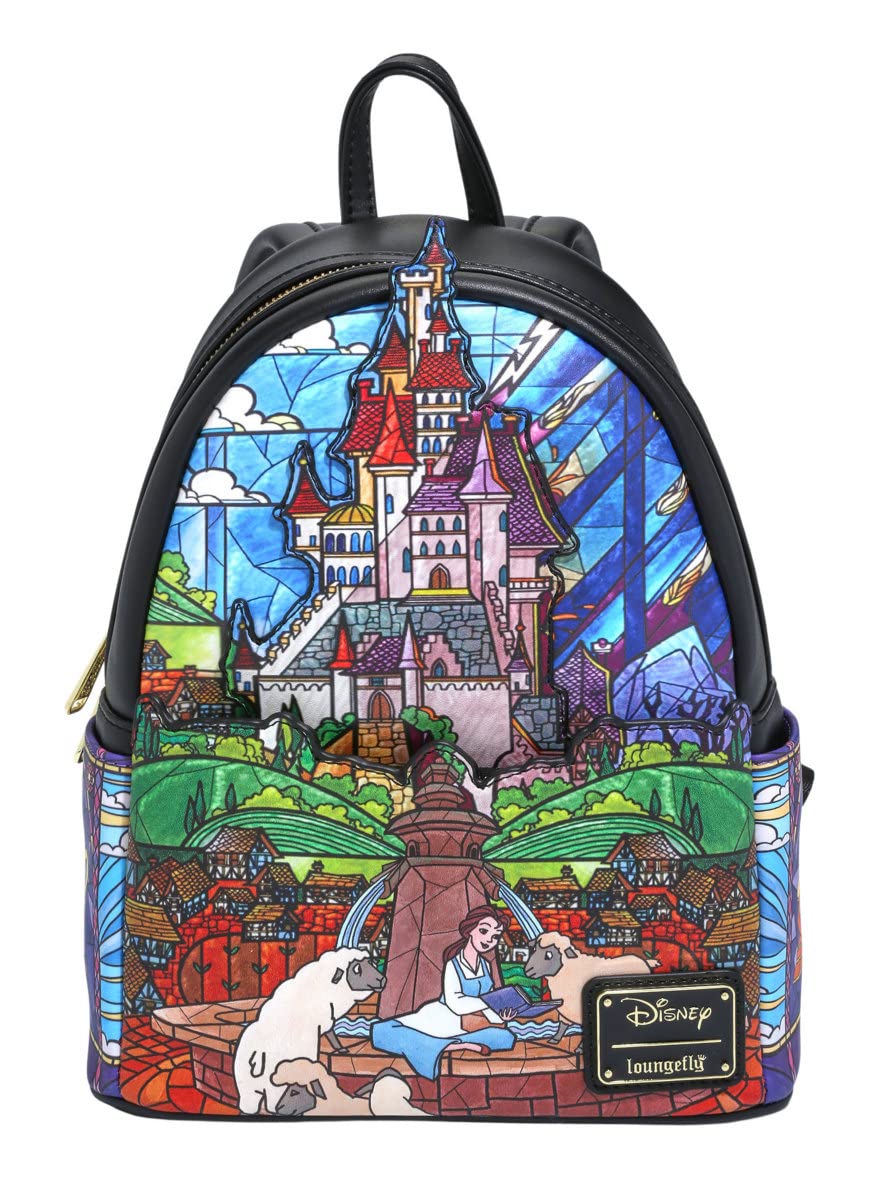 Loungefly Disney Beauty and The Beast Stained Glass Castle Mini Backpack