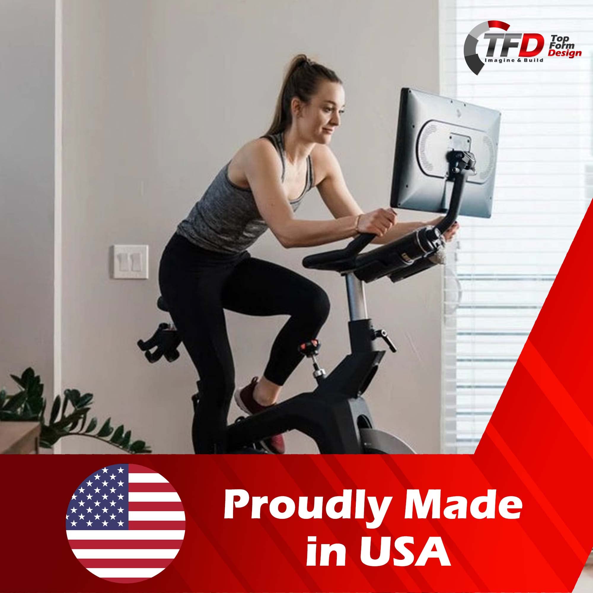 TFD The Pivot-S Stryde Bike Swivel – Compatible Stryde Exercise Bike Swivel Pivot, Made in the USA, 360° Movement Monitor Adjuster - Easily Adjust & Rotate your Stryde Bike Screen (ONLY FITS STRYDE BIKE)