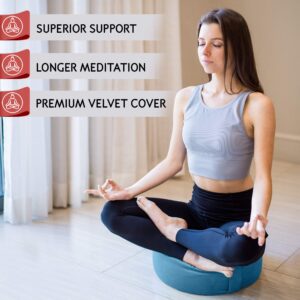 Florensi Yoga & Meditation Bundle | Blue Meditation Cushion & Blue Yoga Bolster