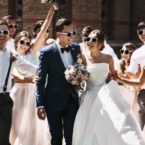 TheGag White Sunglasses Bulk- (Pack of 36) Wedding Bridal Party Sunglasses Bulk Party Favors Pack Women-Men