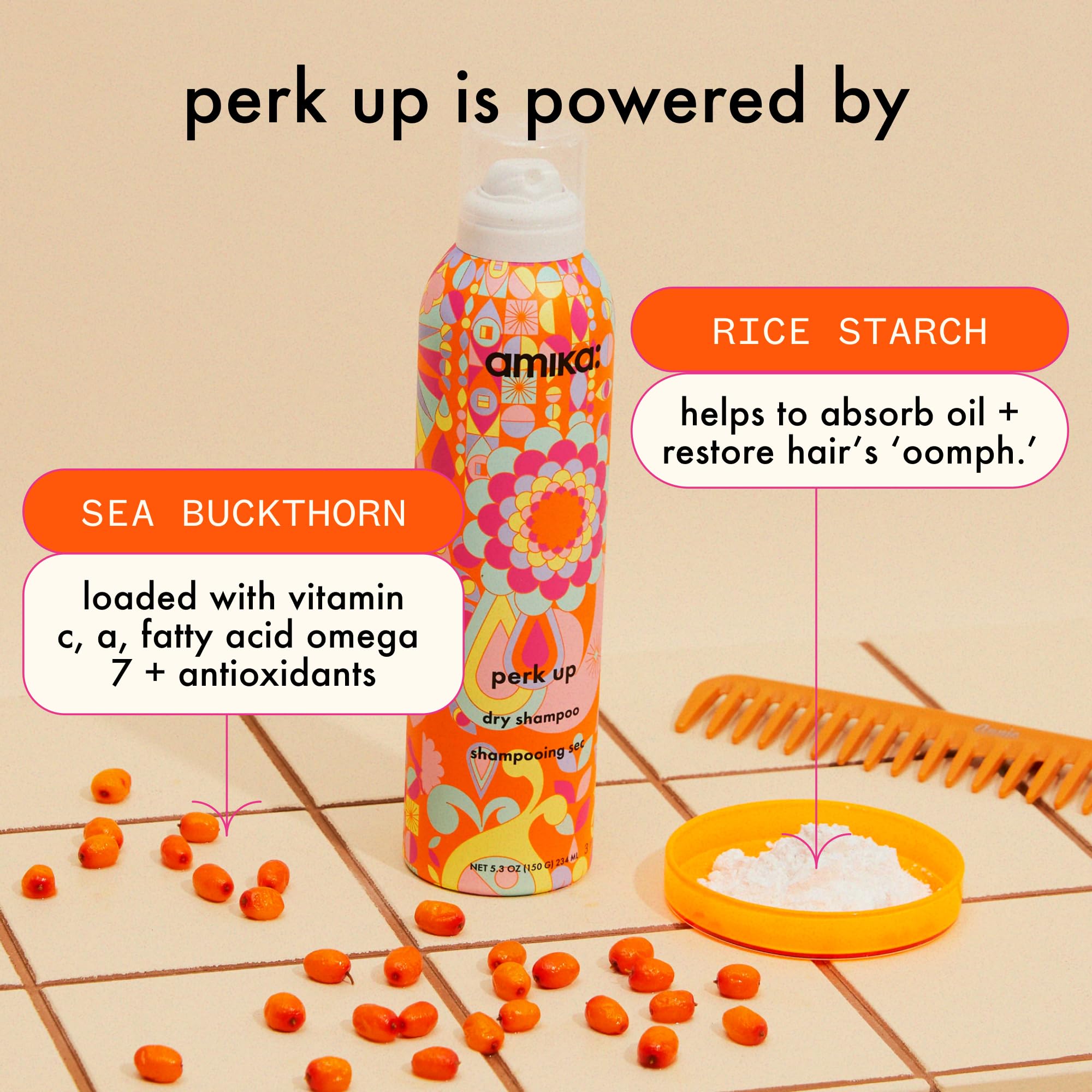 amika perk up talc-free dry shampoo, 7.3oz