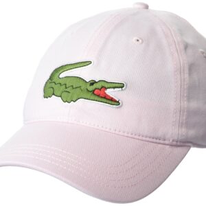 Lacoste Mens Adjustable Organic Cotton Twill Cap, Flamingo, One Size