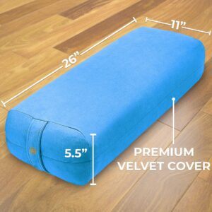 Florensi Yoga & Meditation Bundle | Blue Meditation Cushion & Blue Yoga Bolster