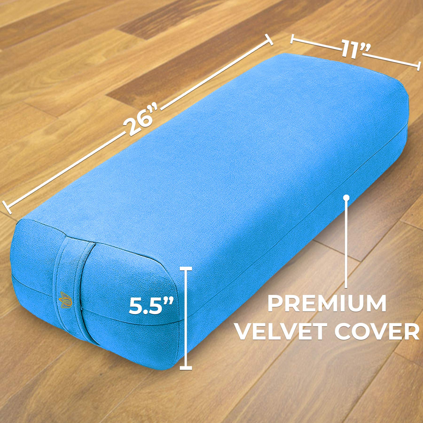 Florensi Yoga & Meditation Bundle | Blue Meditation Cushion & Blue Yoga Bolster