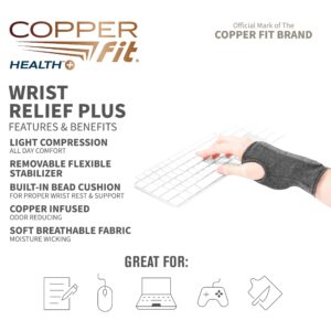 Copper Fit Health Unisex Wrist Relief Plus,Black