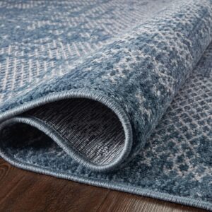 Loloi II Vance Collection VAN-01 Denim/Dove 2'-7" x 12'-0" Runner Rug