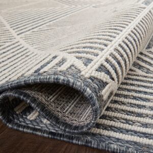 Loloi II Rainier Collection RAI-03 Denim/Ivory 5'-3" x 7'-7" Area Rug