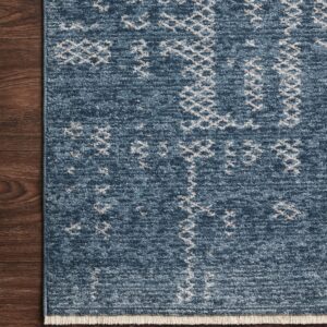 Loloi II Vance Collection VAN-01 Denim/Dove 2'-7" x 12'-0" Runner Rug