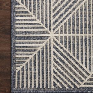 Loloi II Rainier Collection RAI-03 Denim/Ivory 5'-3" x 7'-7" Area Rug