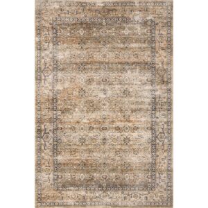 nuLOOM Gwyn Distressed Machine Washable Ultra Thin Area Rug, 6' x 9', Beige