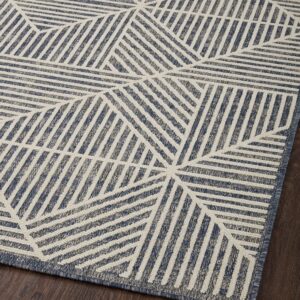 Loloi II Rainier Collection RAI-03 Denim/Ivory 5'-3" x 7'-7" Area Rug