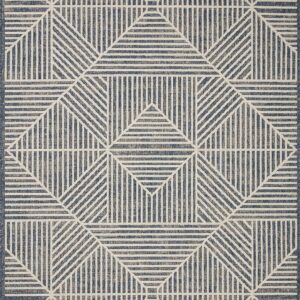 Loloi II Rainier Collection RAI-03 Denim/Ivory 5'-3" x 7'-7" Area Rug