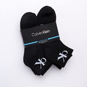 Calvin Klein Men's High Quarter Socks - 6 Pack Breathable Soft Cushioned Mini Crew Athletic Socks for Men (Shoe Size: 6-12.5), Size 7-12, Black