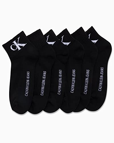 Calvin Klein Men's High Quarter Socks - 6 Pack Breathable Soft Cushioned Mini Crew Athletic Socks for Men (Shoe Size: 6-12.5), Size 7-12, Black