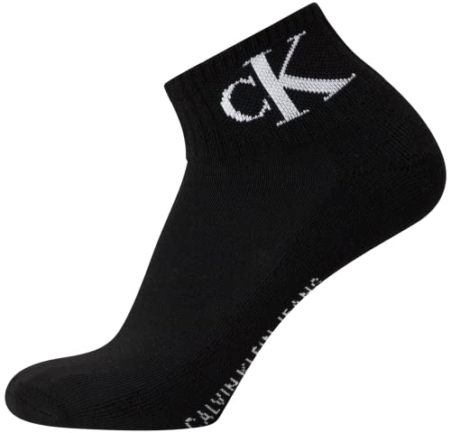 Calvin Klein Men's High Quarter Socks - 6 Pack Breathable Soft Cushioned Mini Crew Athletic Socks for Men (Shoe Size: 6-12.5), Size 7-12, Black