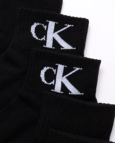 Calvin Klein Men's High Quarter Socks - 6 Pack Breathable Soft Cushioned Mini Crew Athletic Socks for Men (Shoe Size: 6-12.5), Size 7-12, Black