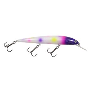 rumble b crankbait, purple wonder, 3/8 oz, dives 10-14 feet for bass, walleye, trout, and pike