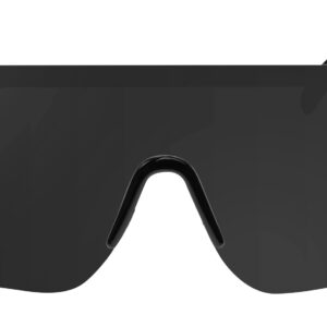 FLAWLESS EYEWEAR Rimless Oversized Sunglasses – Rad Retro Style – Sunglasses for Men and Women – Mirror Vision Glasses – Protective Sun Glasses – Unisex Design – Oversized & Flat Top Style (Black)