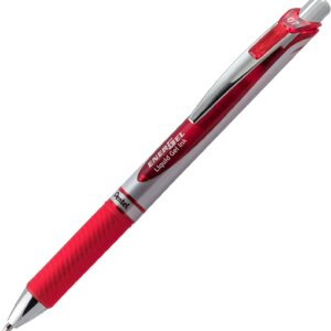 Pentel EnerGel Liquid Gel Ink Pens 0.7 mm - Pack of 5 Red Deluxe RTX Energel Pens with 3 Refills