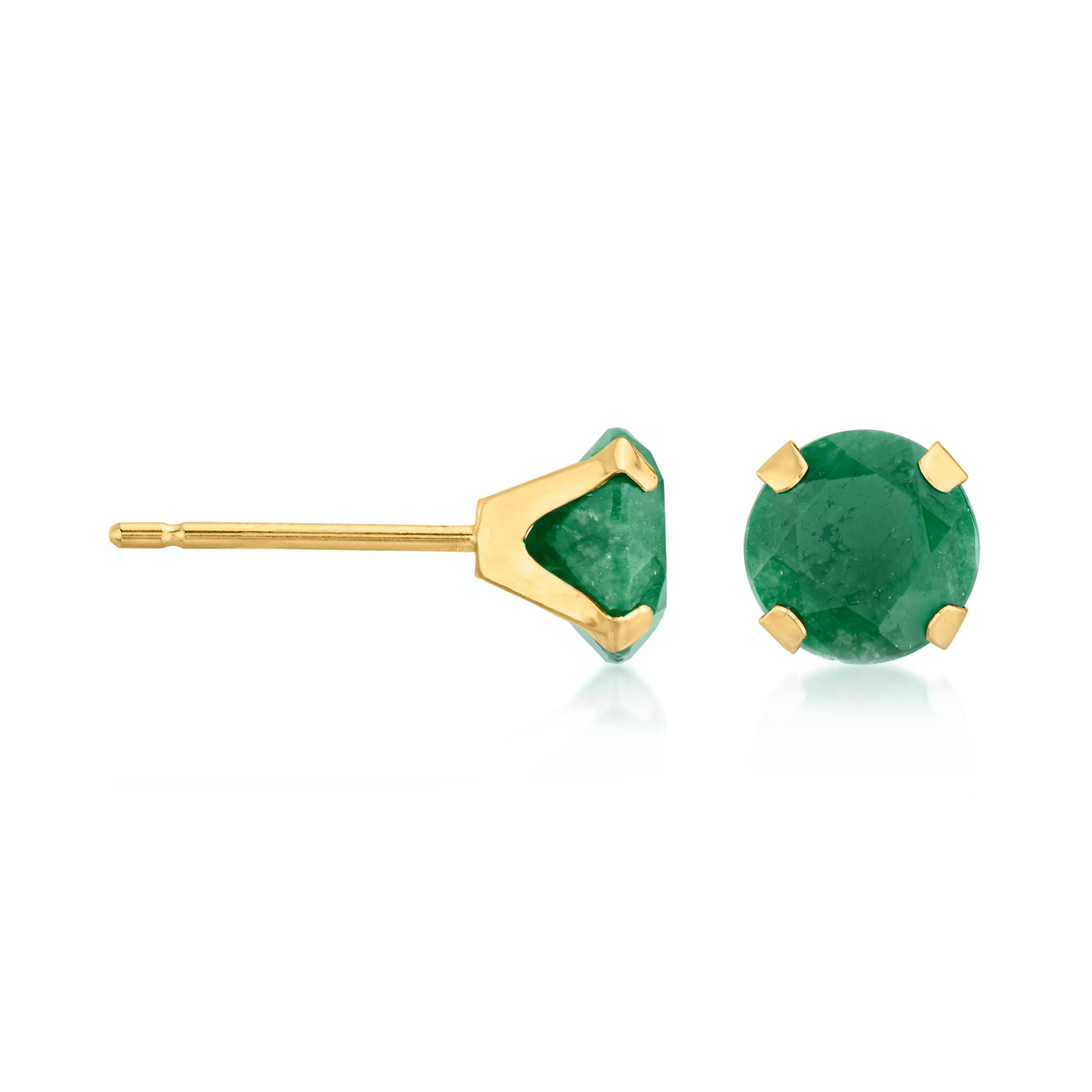 Ross-Simons 1.60 ct. t.w. Emerald Martini Stud Earrings in 14kt Yellow Gold