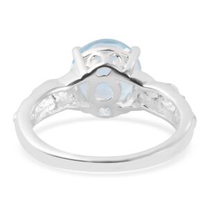 Sky Blue White Topaz November Birthstone Ring for Women 925 Sterling Silver Jewelry Size 10 Ct 2 Birthday Gifts for Women