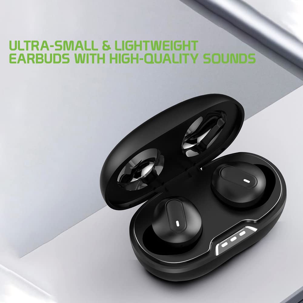 Wireless V5.1 Bluetooth Earbuds Compatible with LG G3 Beat with Extended Charging Bank case for in Ear Headphones. (V5.1 Black)