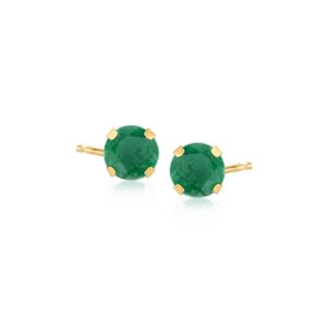 ross-simons 1.60 ct. t.w. emerald martini stud earrings in 14kt yellow gold