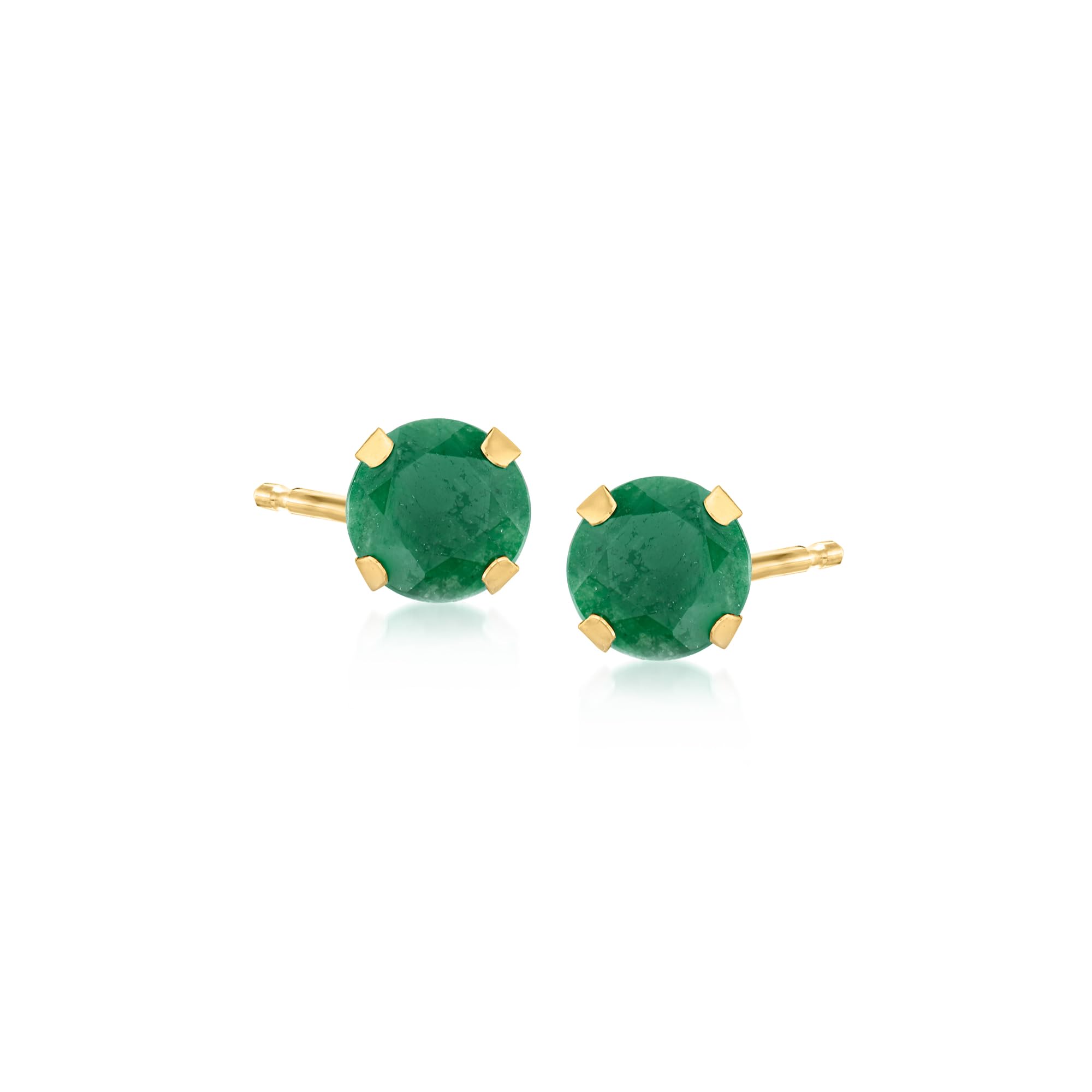 Ross-Simons 1.60 ct. t.w. Emerald Martini Stud Earrings in 14kt Yellow Gold