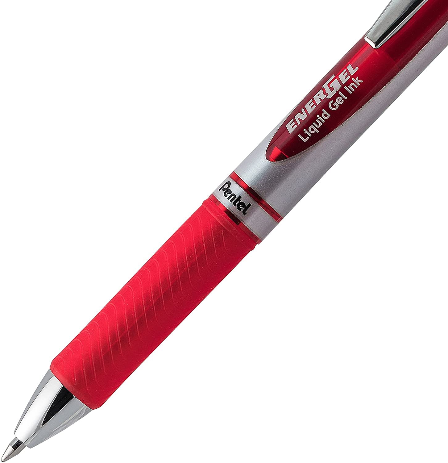 Pentel EnerGel Liquid Gel Ink Pens 0.7 mm - Pack of 5 Red Deluxe RTX Energel Pens with 3 Refills