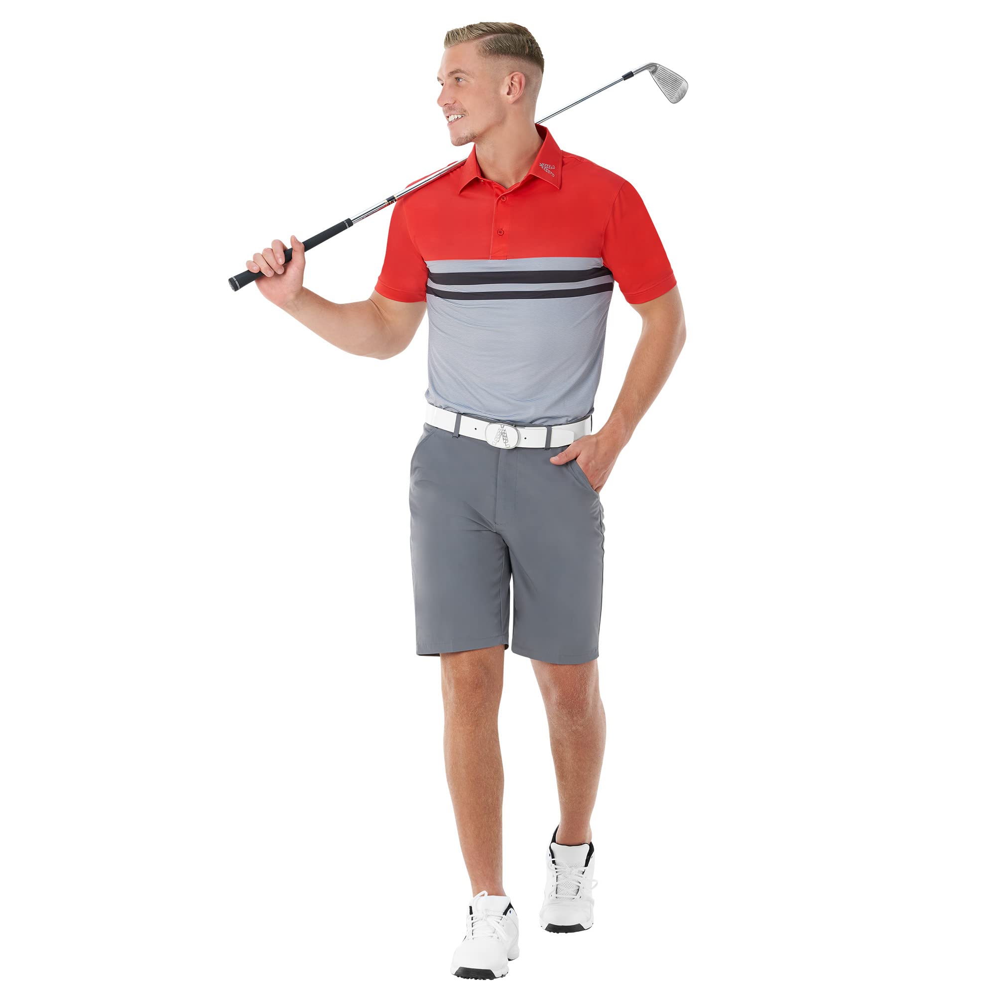 Royal & Awesome Mens Golf Shorts Stretch, Golf Shorts Men Stretch, Mens Slim Fit Golf Shorts, Stretch Golf Shorts for Men, Grey Golf Shorts for Men