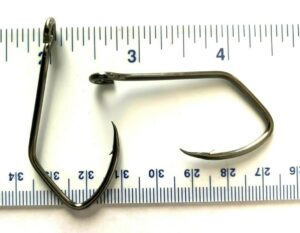 50 gerry's tackle 2x strength black sickle open eye siwash fish hooks size 5/0