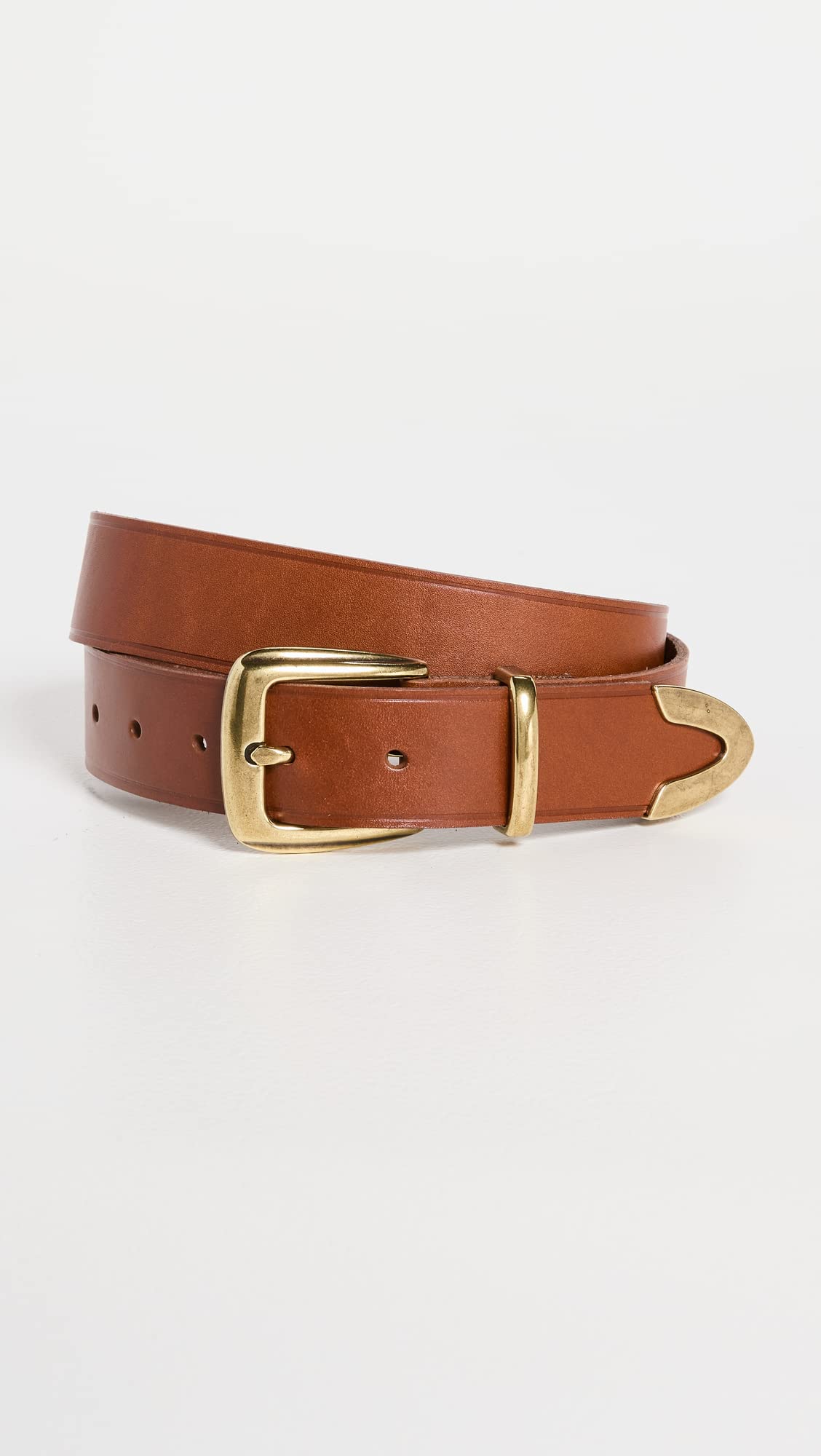 Madewell Western Chunky Buckle Belt English Saddle MD