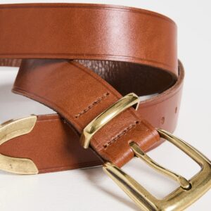 Madewell Western Chunky Buckle Belt English Saddle MD