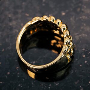 Nugget Ring 14k Gold Plated Yellow Pinky Pimp Finger Hip Hop Style For Man or Women Fashion - Size 7-12 (8)