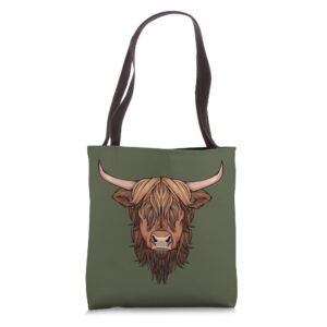 scottish highland cattle hairy cow breeders farmer farm tote bag