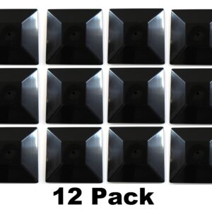 Nominal 4x4 Plastic Fence Post Caps with Nail Hole (3-5/8"x 3-5/8") (12, Black)