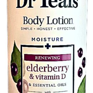 Dr Teal's Elderberry, Vitamin D, & Essential Oils with Vitamin E, Cocoa & Shea Butter Moisturizing Body Lotion, 18 oz, pack of 2, Paraben & Phthalate Free