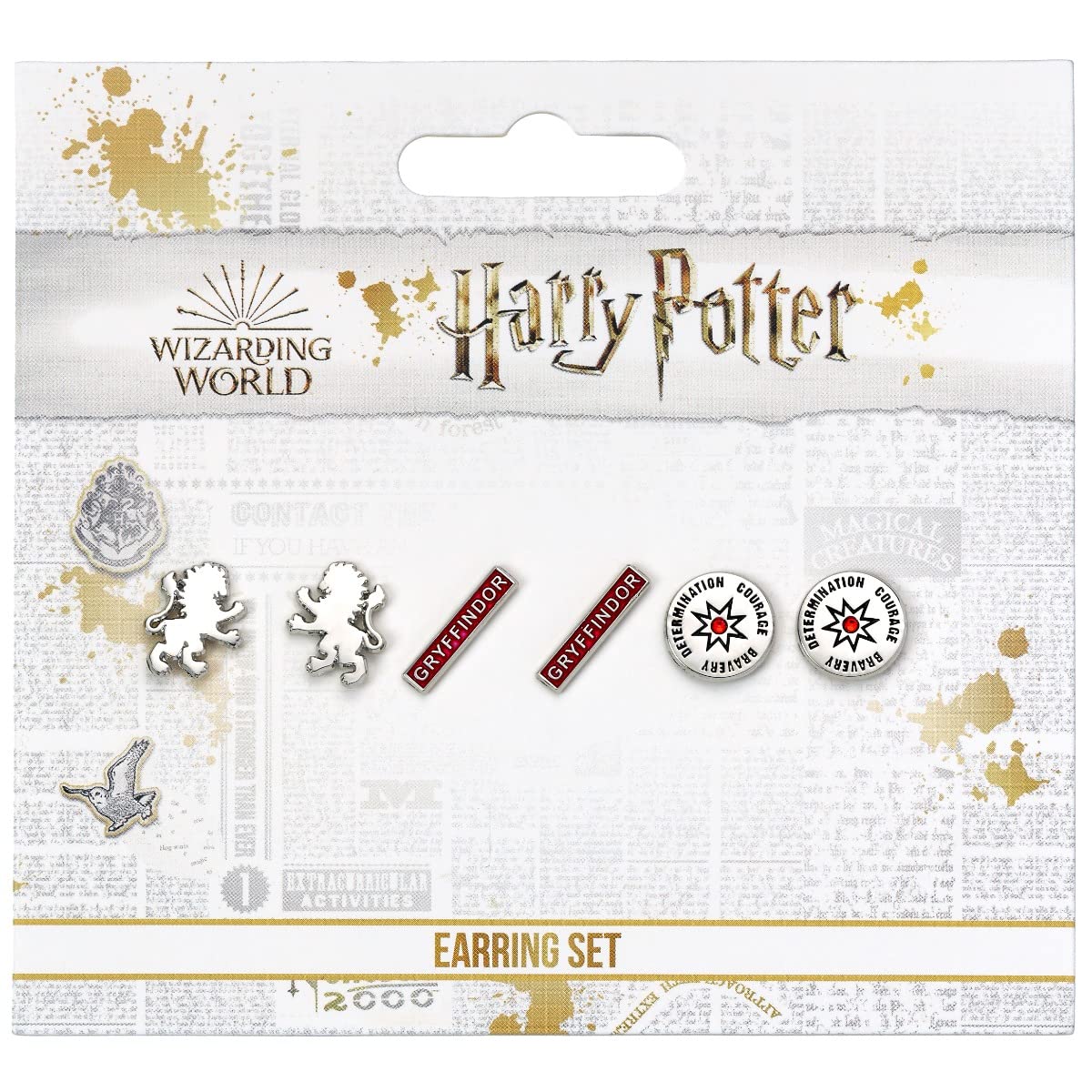 Official Harry Potter Gryffindor Set of 3 Stud Earrings