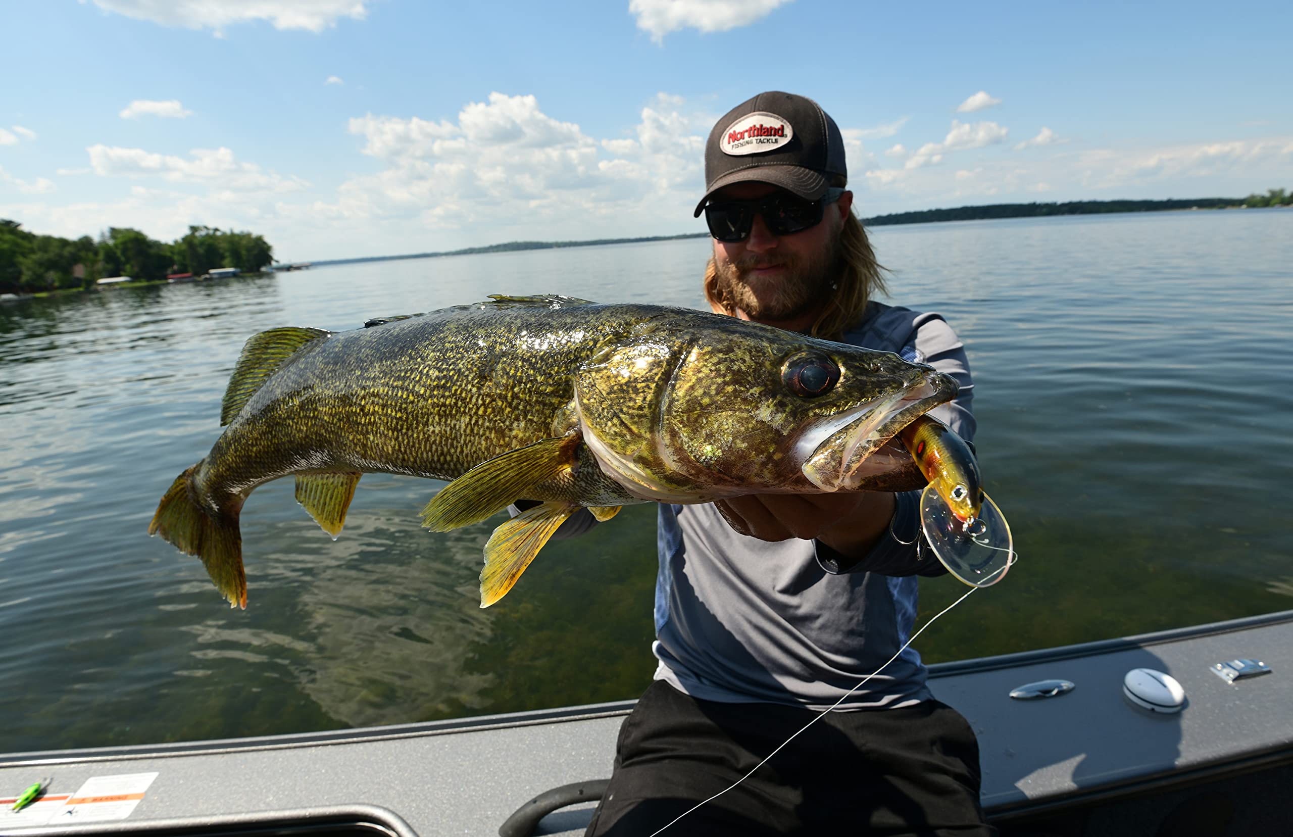 Rumble B Crankbait, Hot Perch, 3/8 Oz, Dives 10-14 Feet for Bass, Walleye, Trout, and Pike